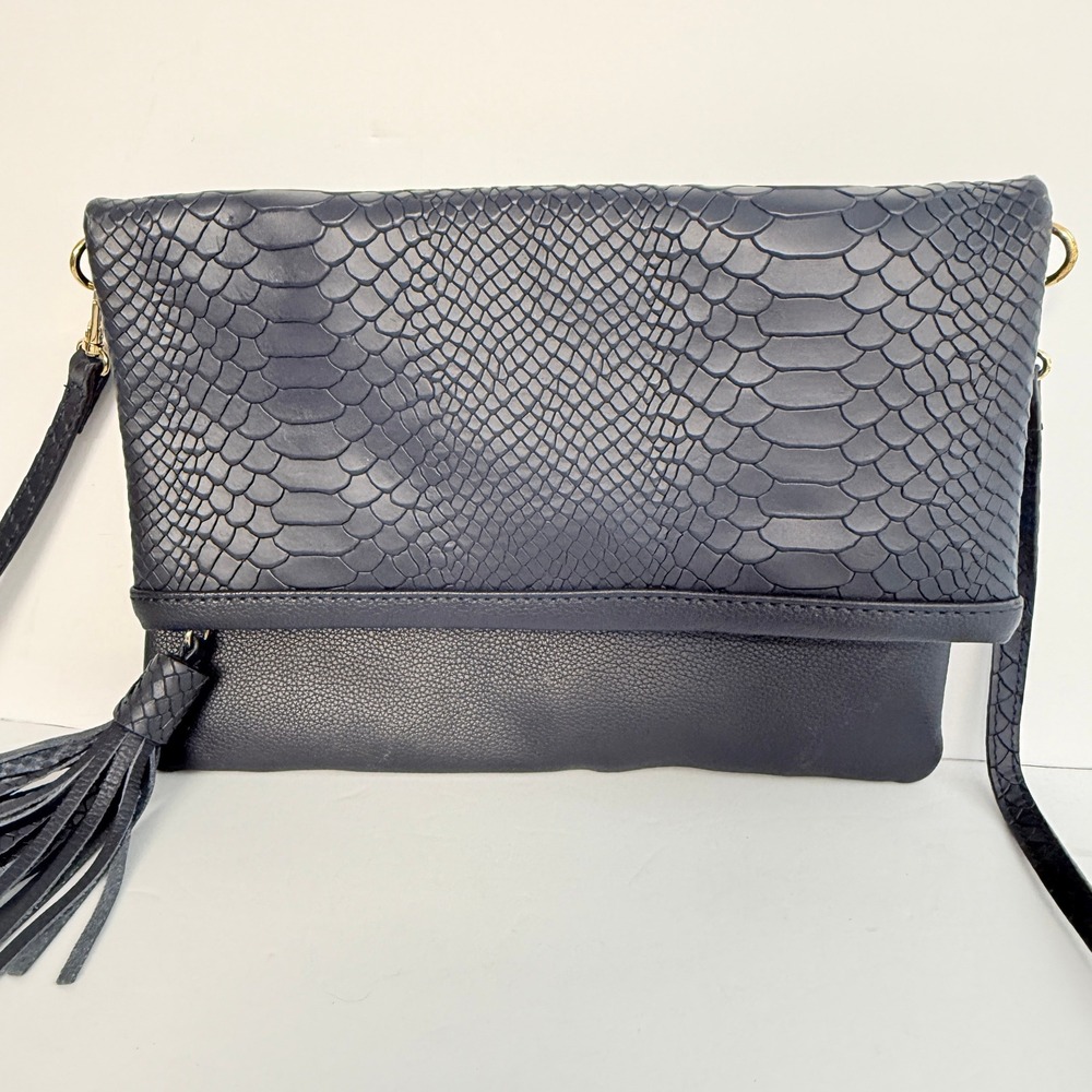 Gigi New York Python Embossed Foldover Tassel Cro… - image 3